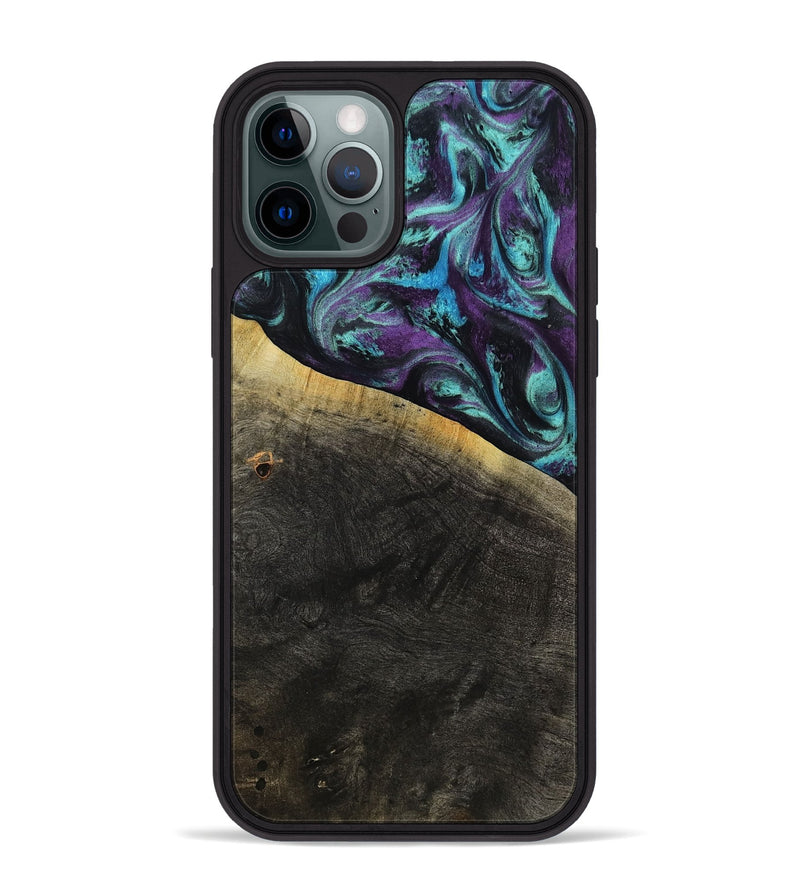 iPhone 12 Pro Max Wood Phone Case - Elna (Purple, 800032)