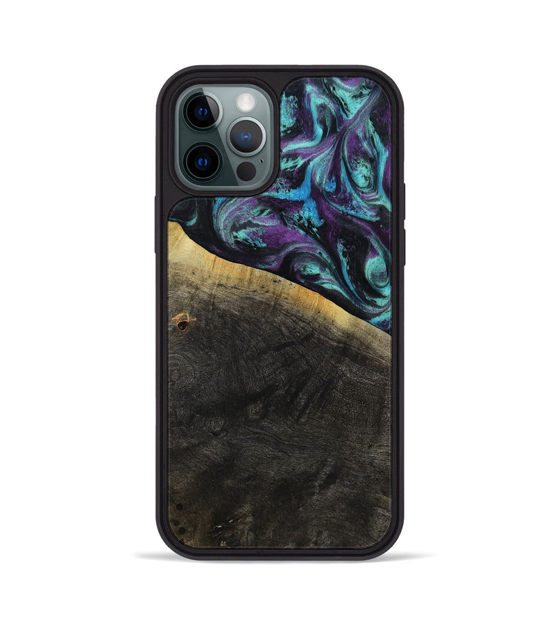 iPhone 12 Pro Wood Phone Case - Elna (Purple, 800032)