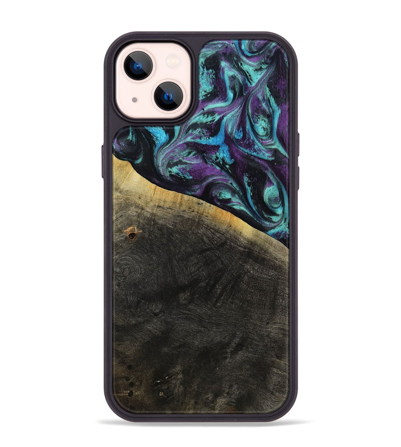 iPhone 14 Plus Wood Phone Case - Elna (Purple, 800032)