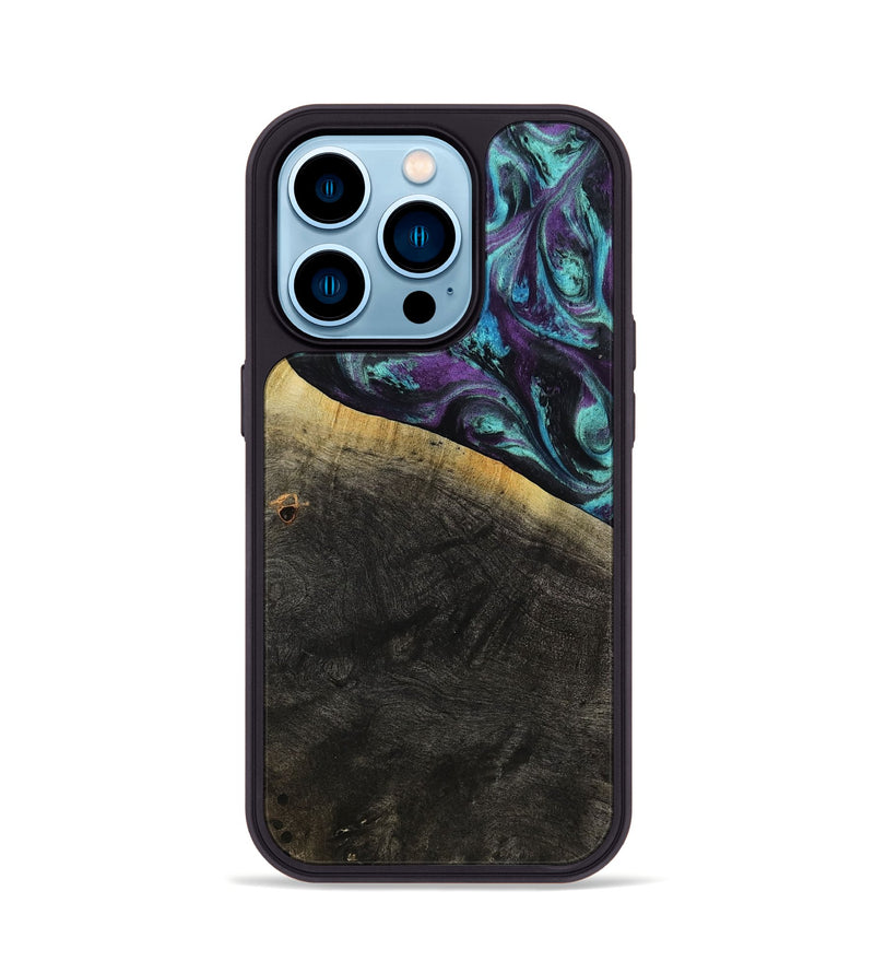 iPhone 14 Pro Wood Phone Case - Elna (Purple, 800032)