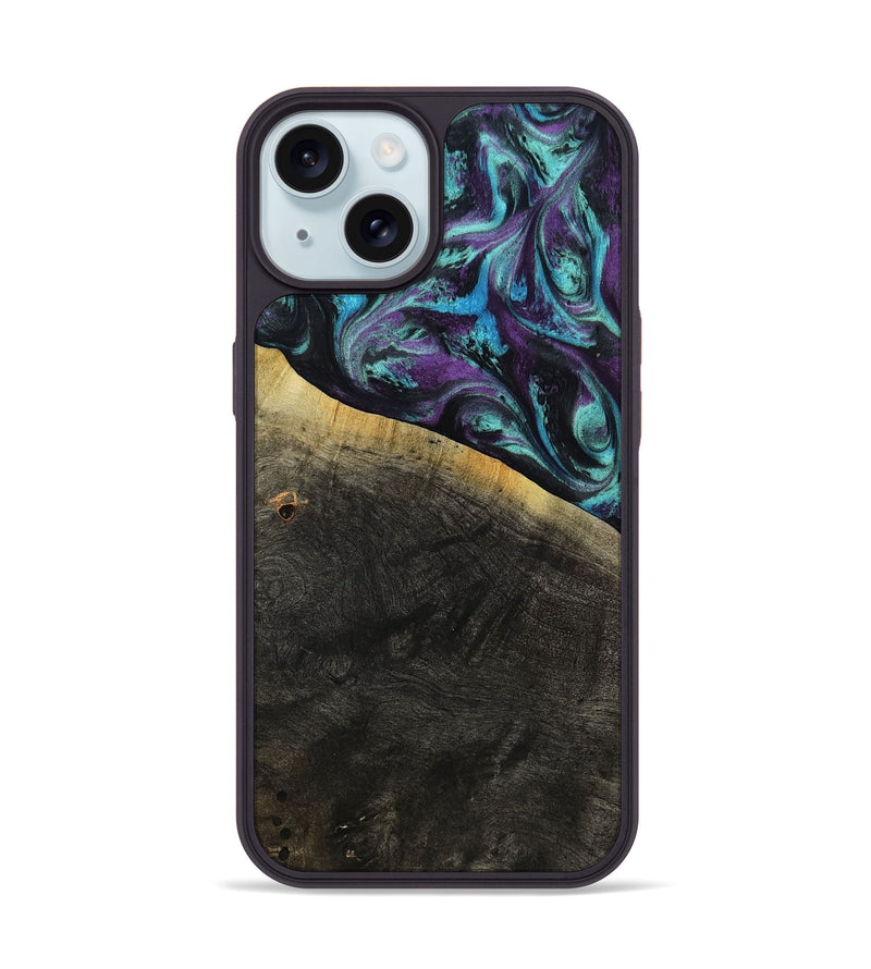 iPhone 15 Wood Phone Case - Elna (Purple, 800032)