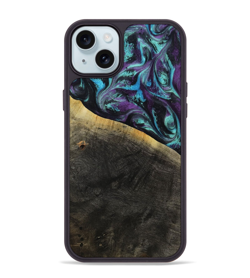 iPhone 15 Plus Wood Phone Case - Elna (Purple, 800032)
