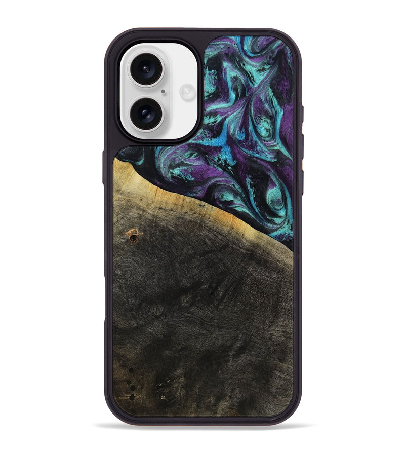 iPhone 16 Plus Wood Phone Case - Elna (Purple, 800032)