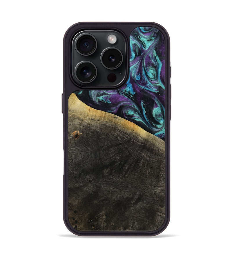 iPhone 16 Pro Wood Phone Case - Elna (Purple, 800032)
