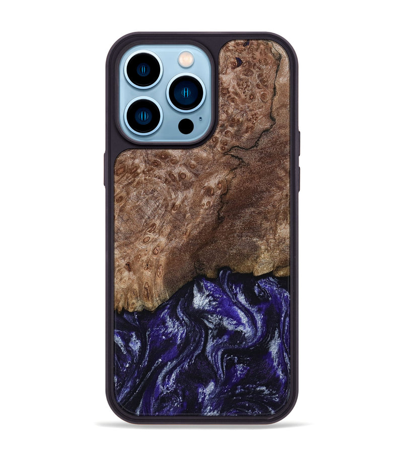 iPhone 14 Pro Max Wood Phone Case - Nicole (Purple, 800036)