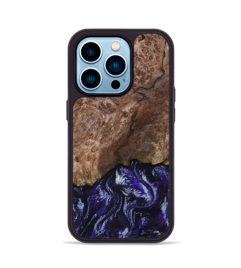 iPhone 14 Pro Wood Phone Case - Nicole (Purple, 800036)