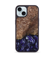iPhone 15 Wood Phone Case - Nicole (Purple, 800036)