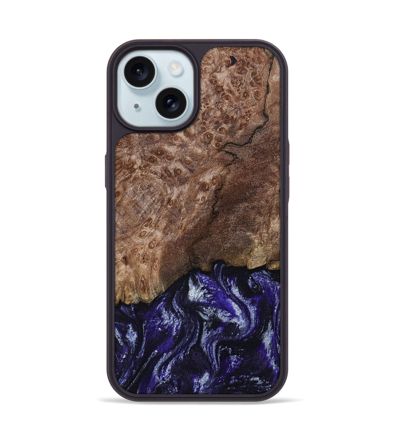 iPhone 15 Wood Phone Case - Nicole (Purple, 800036)