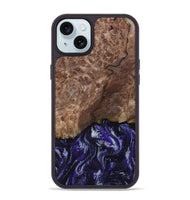 iPhone 15 Plus Wood Phone Case - Nicole (Purple, 800036)