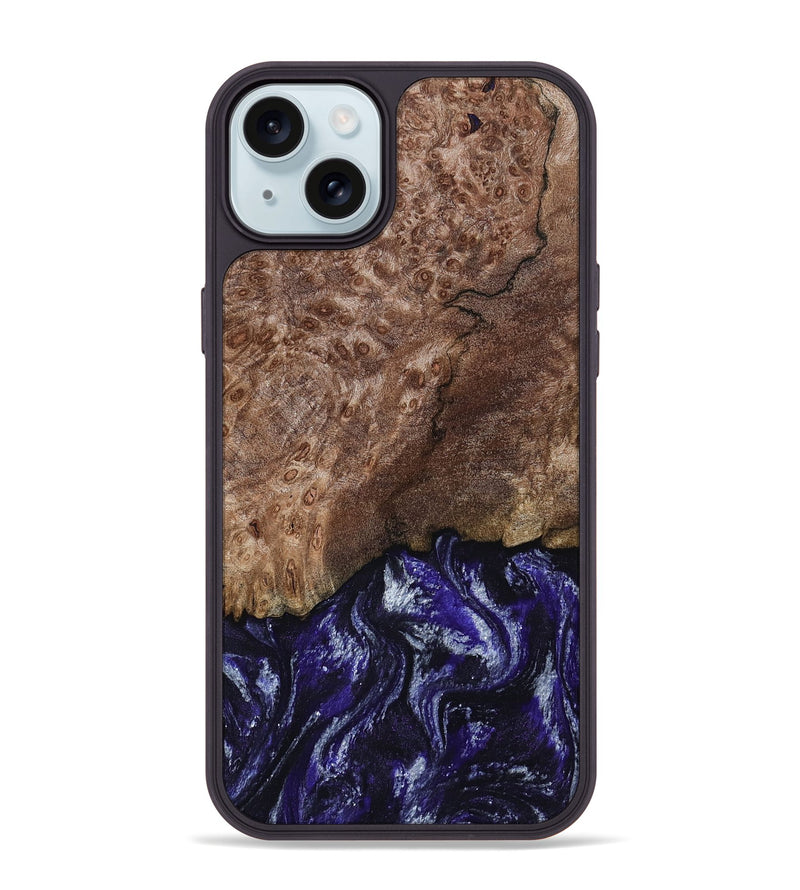 iPhone 15 Plus Wood Phone Case - Nicole (Purple, 800036)