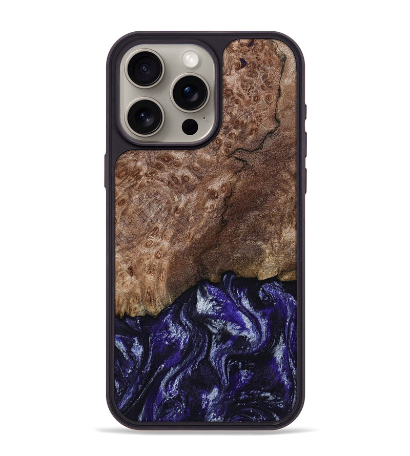 iPhone 15 Pro Max Wood Phone Case - Nicole (Purple, 800036)