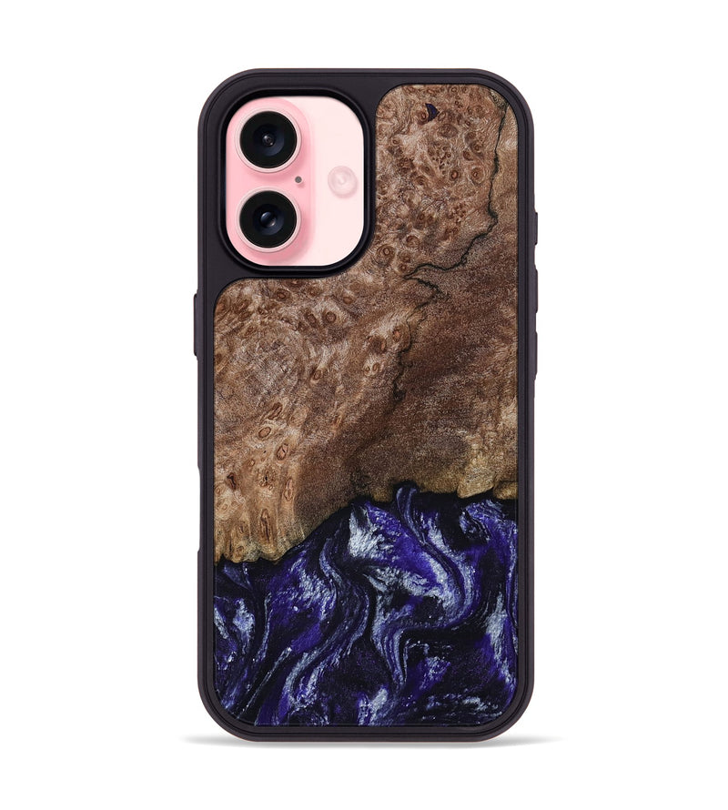 iPhone 16 Wood Phone Case - Nicole (Purple, 800036)