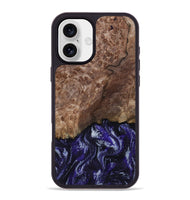 iPhone 16 Plus Wood Phone Case - Nicole (Purple, 800036)