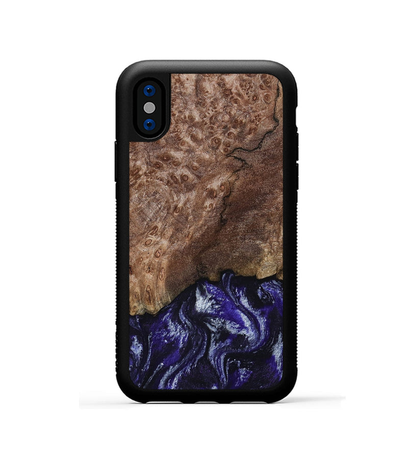 iPhone Xs Wood Phone Case - Nicole (Purple, 800036)