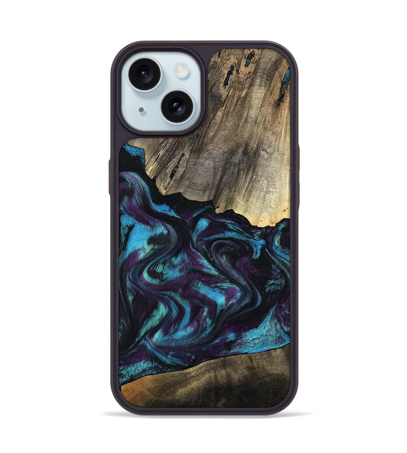 iPhone 15 Wood Phone Case - Jaylon (Purple, 800037)