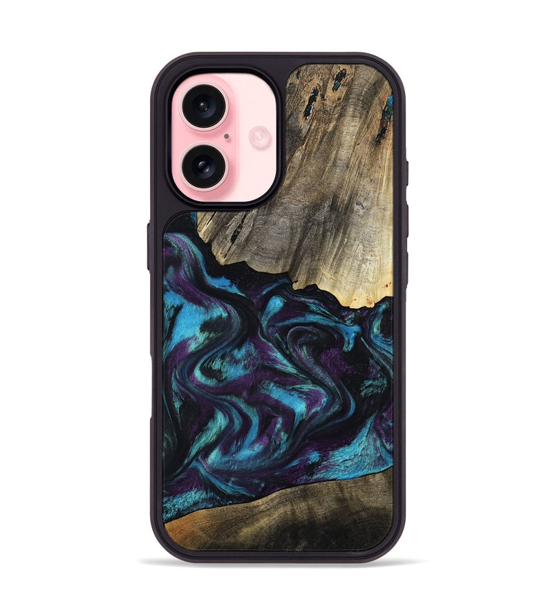 iPhone 16 Wood Phone Case - Jaylon (Purple, 800037)