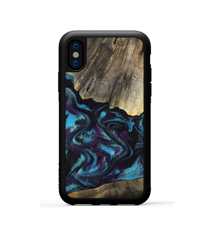 iPhone Xs Wood Phone Case - Jaylon (Purple, 800037)