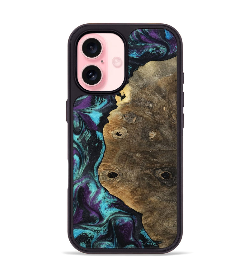 iPhone 16 Wood Phone Case - Micaela (Purple, 800038)