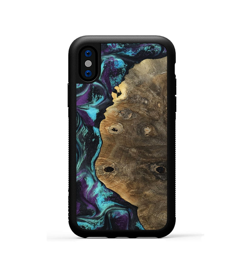 iPhone Xs Wood Phone Case - Micaela (Purple, 800038)