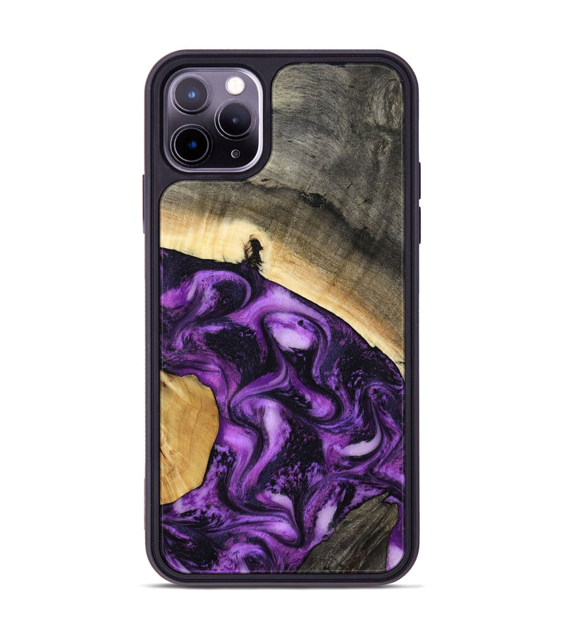 iPhone 11 Pro Max Wood Phone Case - Ermias (Purple, 800039)