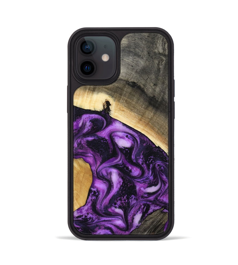 iPhone 12 Wood Phone Case - Ermias (Purple, 800039)