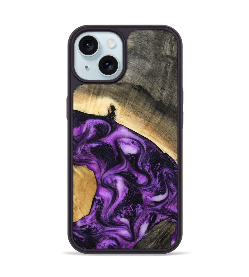 iPhone 15 Wood Phone Case - Ermias (Purple, 800039)