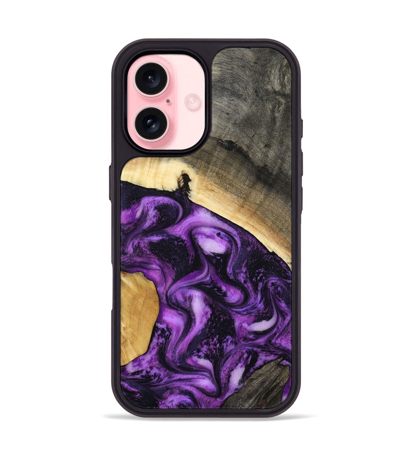 iPhone 16 Wood Phone Case - Ermias (Purple, 800039)