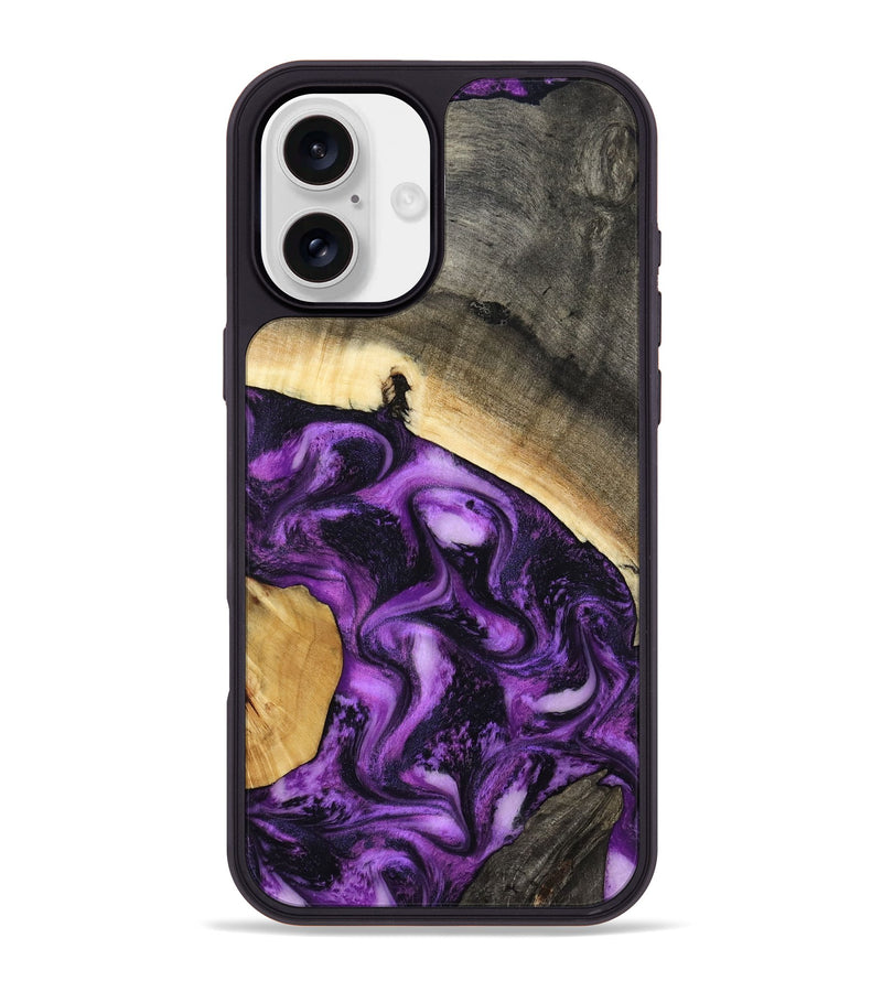 iPhone 16 Plus Wood Phone Case - Ermias (Purple, 800039)