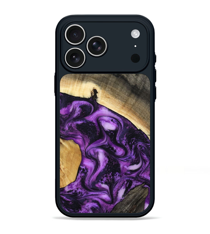 iPhone 17 Pro Max Wood Phone Case - Ermias (Purple, 800039)