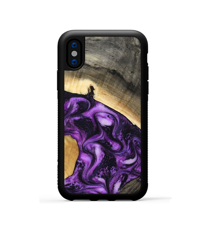 iPhone Xs Wood Phone Case - Ermias (Purple, 800039)