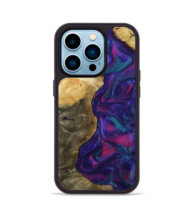 iPhone 14 Pro Wood Phone Case - Cecelia (Purple, 800040)