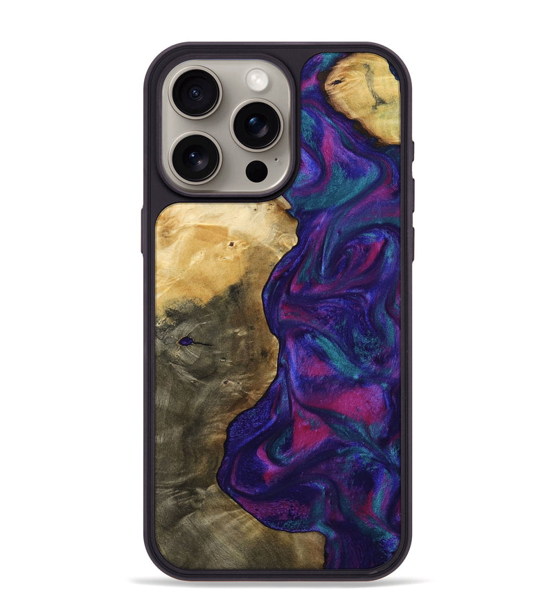 iPhone 15 Pro Max Wood Phone Case - Cecelia (Purple, 800040)