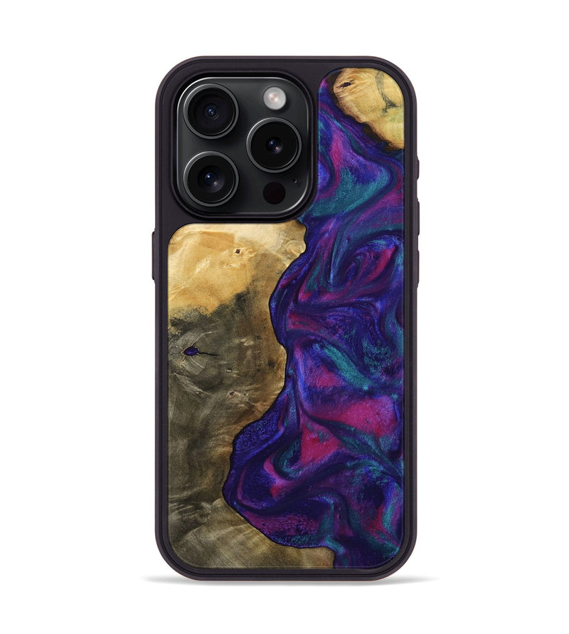 iPhone 15 Pro Wood Phone Case - Cecelia (Purple, 800040)