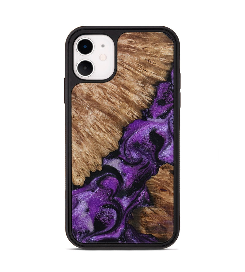 iPhone 11 Wood Phone Case - Kaleena (Purple, 800041)