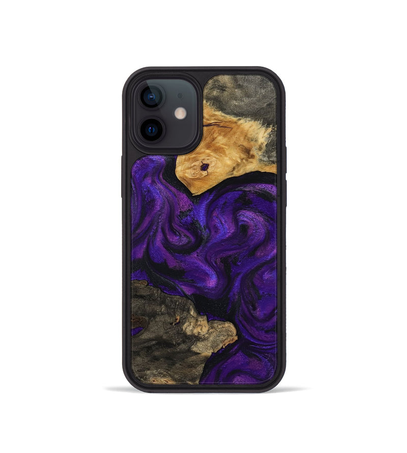 iPhone 12 mini Wood Phone Case - Cicely (Purple, 800042)