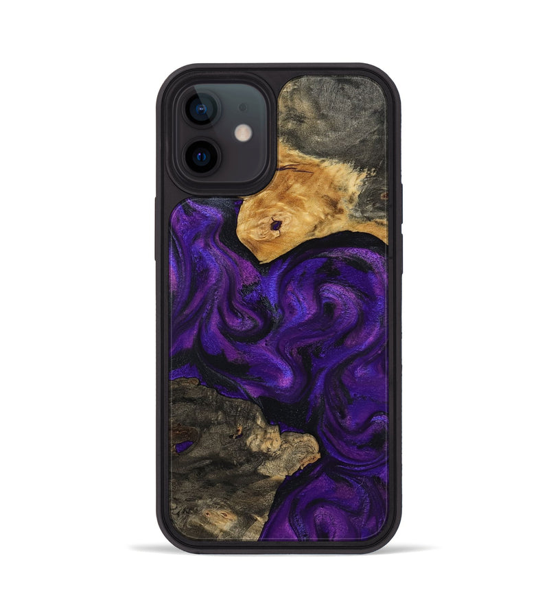 iPhone 12 Wood Phone Case - Cicely (Purple, 800042)
