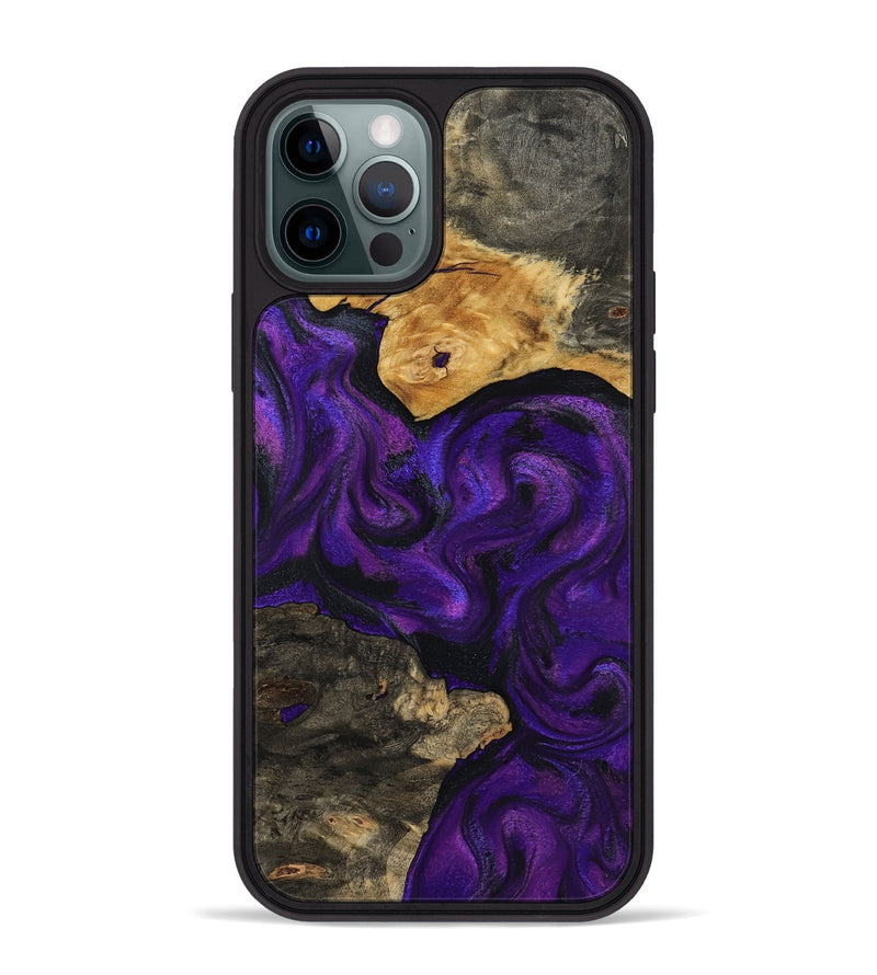 iPhone 12 Pro Max Wood Phone Case - Cicely (Purple, 800042)