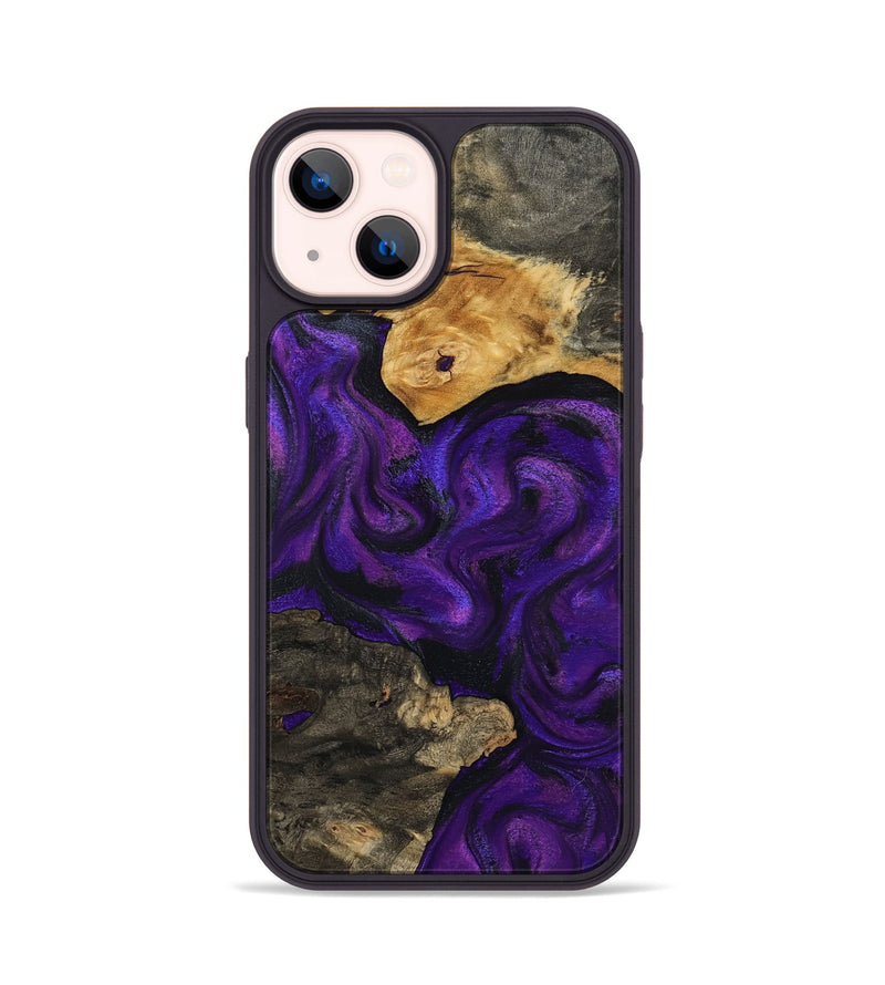 iPhone 14 Wood Phone Case - Cicely (Purple, 800042)