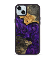 iPhone 15 Plus Wood Phone Case - Cicely (Purple, 800042)