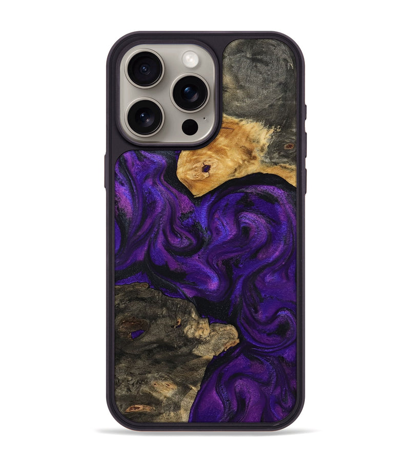 iPhone 15 Pro Max Wood Phone Case - Cicely (Purple, 800042)
