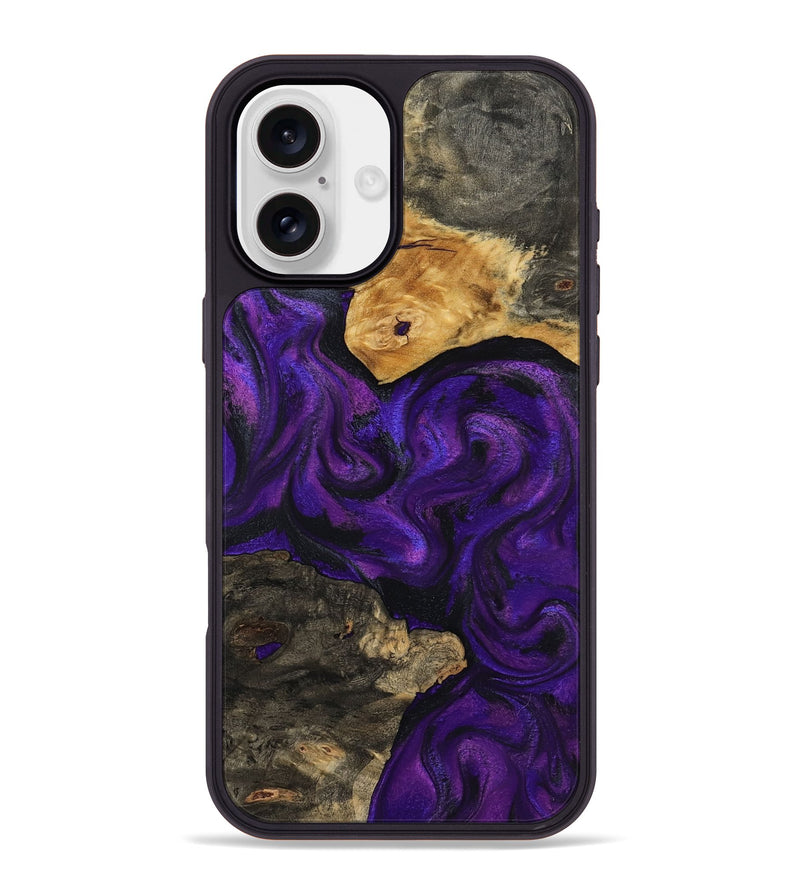 iPhone 16 Plus Wood Phone Case - Cicely (Purple, 800042)