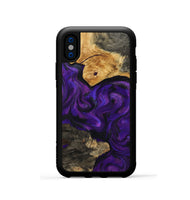 iPhone Xs Wood Phone Case - Cicely (Purple, 800042)
