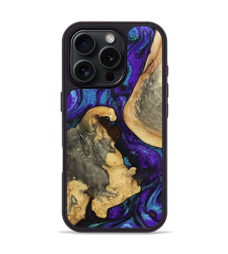 iPhone 16 Pro Wood Phone Case - Shelba (Purple, 800043)
