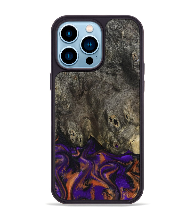iPhone 14 Pro Max Wood Phone Case - Cheri (Purple, 800044)