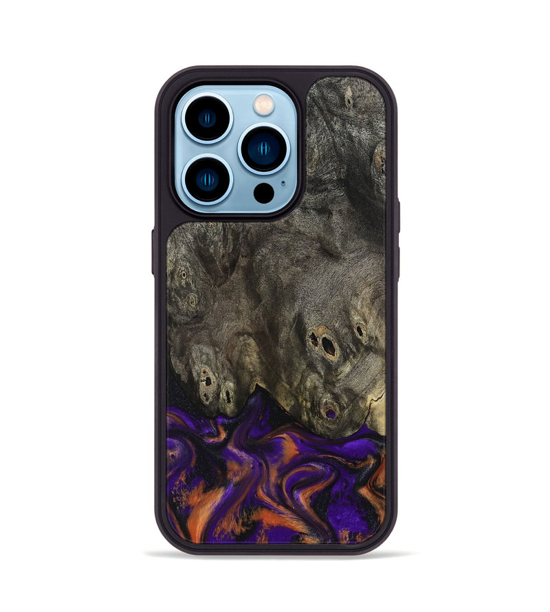iPhone 14 Pro Wood Phone Case - Cheri (Purple, 800044)