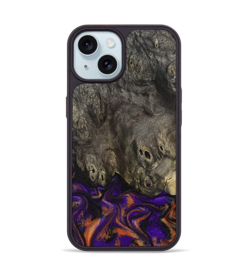 iPhone 15 Wood Phone Case - Cheri (Purple, 800044)