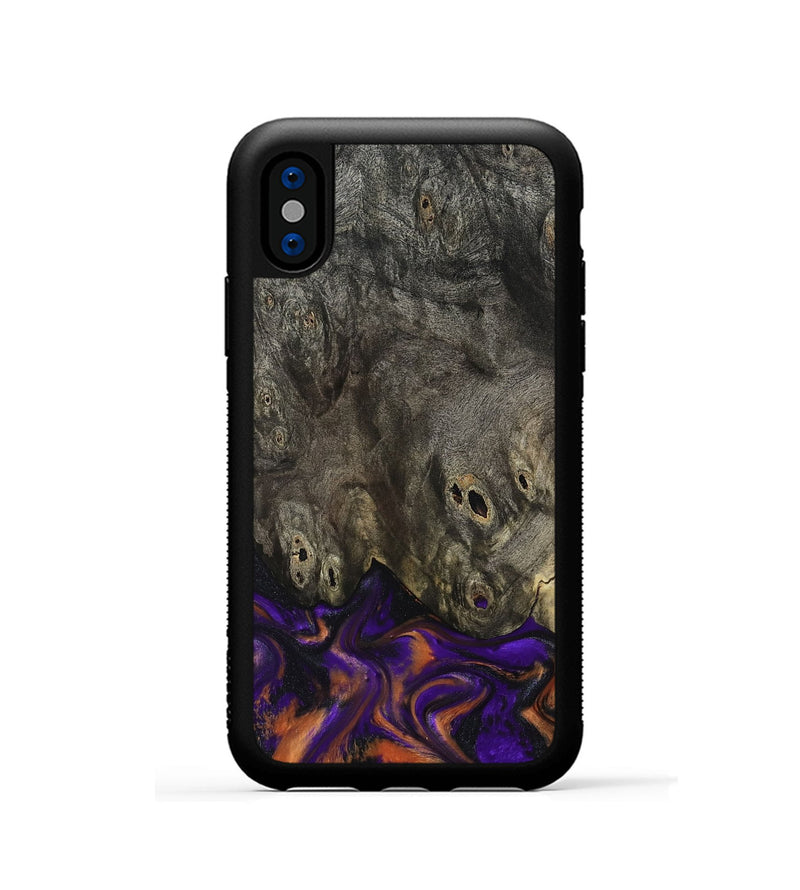 iPhone Xs Wood Phone Case - Cheri (Purple, 800044)