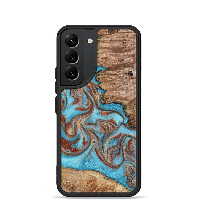 Galaxy S22 Wood Phone Case - Louie (Teal & Gold, 800048)