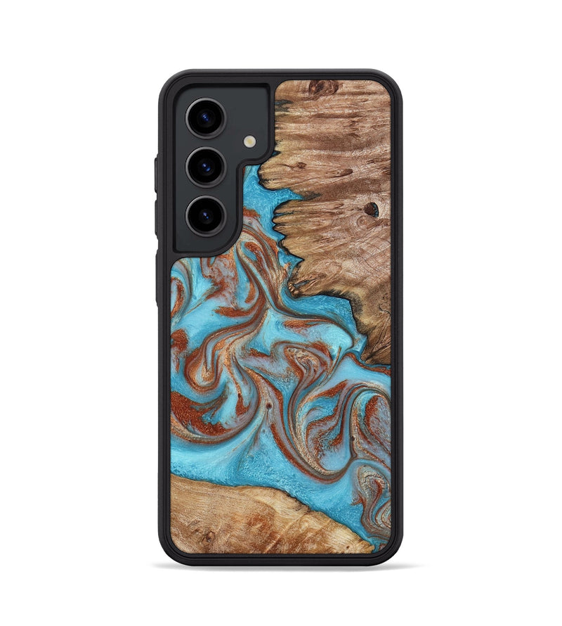 Galaxy S24 Wood Phone Case - Louie (Teal & Gold, 800048)