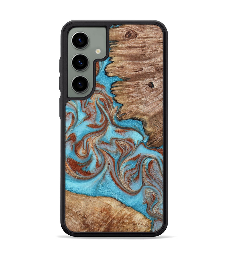 Galaxy S24 Plus Wood Phone Case - Louie (Teal & Gold, 800048)